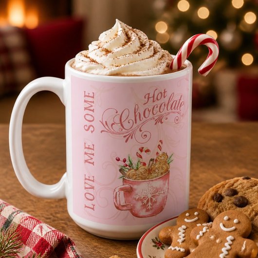 Mug Chocolat Chaud de Noël Rose