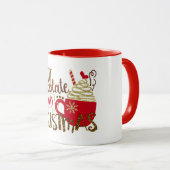 Mug Chocolat Chaud & Fêtes de Noël Paillettes (Devant droit)