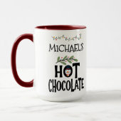 Mug Chocolat chaud Noël Snowman & Nom personnalisé (Gauche)