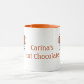 Mug Chocolat chaud personnalisé de bulle orange de la (Centre)