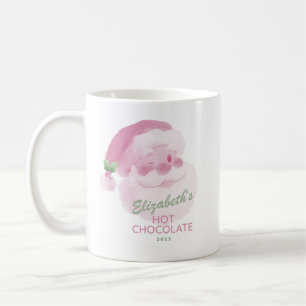Mug Chocolat Chaud Personnalisé Fête de Noël en Rose