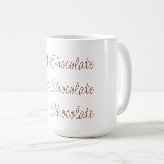 Mug Chocolat Chaud Simple Stylet Typographie De Script (Devant droit)
