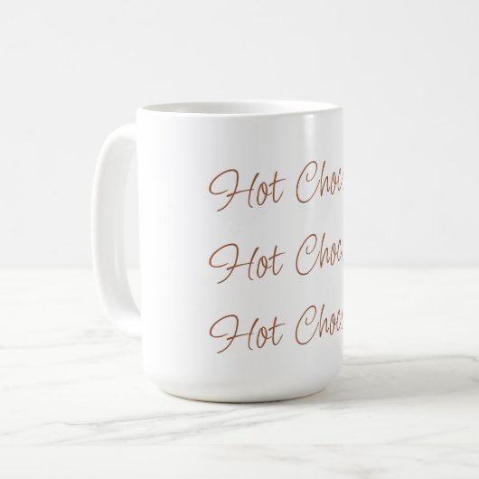Mug Chocolat Chaud Simple Stylet Typographie De Script (Devant gauche)