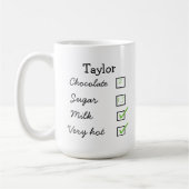 Mug Chocolat chaud/tasse chaude de préférence (Gauche)