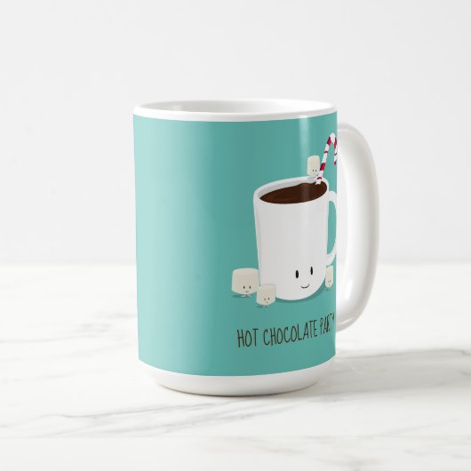 Mug Chocolat chaud turquoise Fête de Noël (Devant droit)
