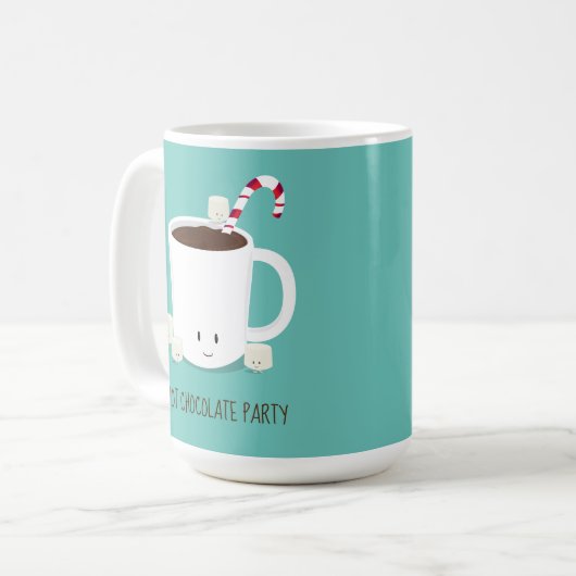 Mug Chocolat chaud turquoise Fête de Noël (Devant gauche)