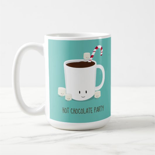 Mug Chocolat chaud turquoise Fête de Noël (Gauche)