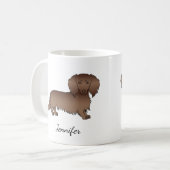 Mug Chocolat cheveux longs Dachshund Dessin Chien et n (Devant gauche)
