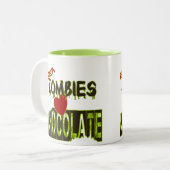 Mug Chocolat Cœur Drôle Même Les Zombies (Devant gauche)