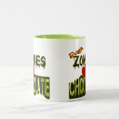 Mug Chocolat Cœur Drôle Même Les Zombies (Centre)