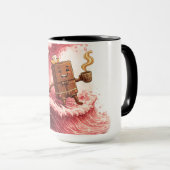 Mug Chocolat de surf mignon et café fraise rose (Devant droit)