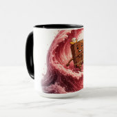 Mug Chocolat de surf mignon et café fraise rose (Devant gauche)