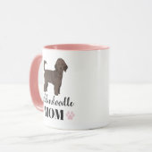 Mug Chocolat Goldendoodle Photo personnalisée de Maman (Devant gauche)