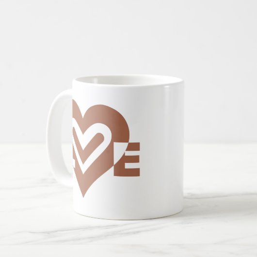 Mug Chocolat graphique mignon Love Brown (Devant gauche)