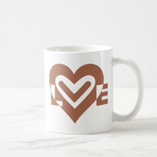 Mug Chocolat graphique mignon Love Brown