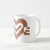 Mug Chocolat graphique mignon Love Brown (Devant droit)