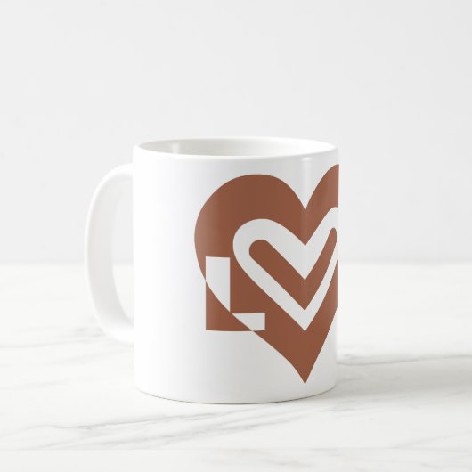 Mug Chocolat graphique mignon Love Brown (Devant gauche)