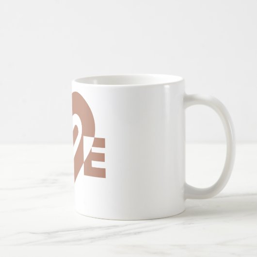 Mug Chocolat graphique mignon Love Brown (Droite)