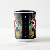 Mug Chocolat Lab Chien sur Camo Monogramme (Centre)