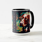 Mug Chocolat Lab Chien sur Camo Monogramme (Devant droit)