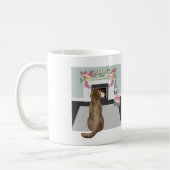 Mug Chocolat Labrador Chien Noël Cheminée Scène (Gauche)