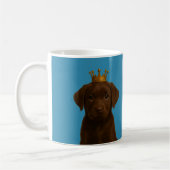 Mug Chocolat Labrador Chiot dans Gold Crown Cute (Gauche)