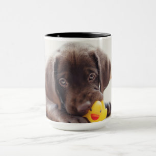 Mug Chocolat Labrador Puppy With Toy Duck