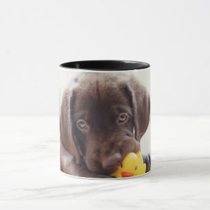 Mug Chocolat Labrador Puppy With Toy Duck
