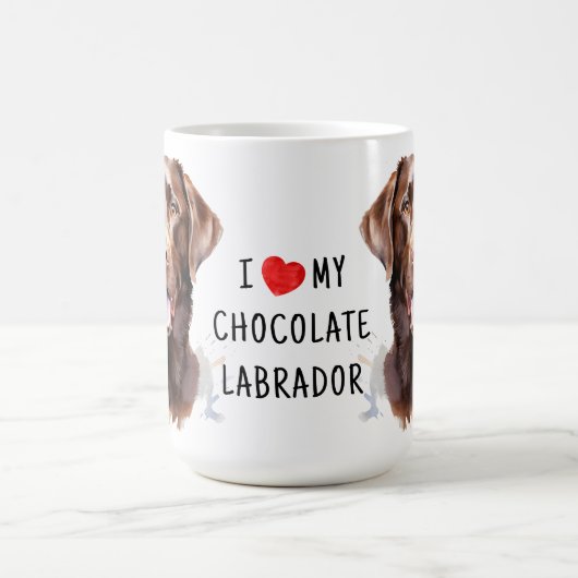 Mug Chocolat Labrador Retriever - J'aime mon chien (Centre)