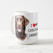 Mug Chocolat Labrador Retriever - J'aime mon chien (Devant gauche)