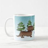 Mug Chocolat long cheveux mignonne Dachshund - Forêt d (Gauche)