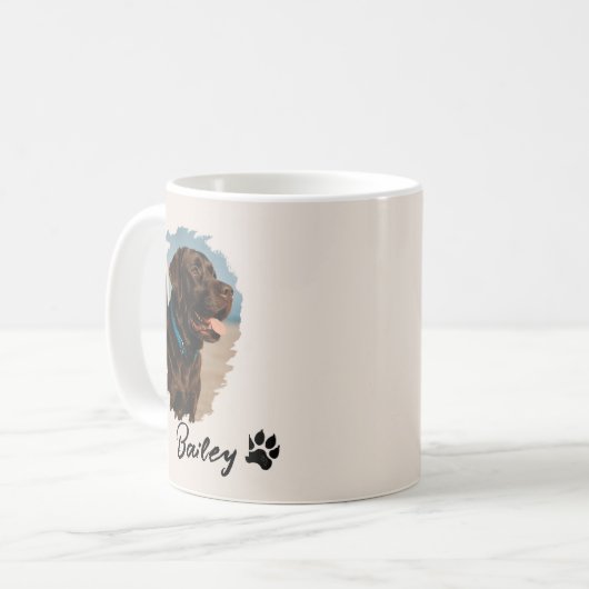 Mug Chocolat mignon Labrador Chien - Bailey | Cadeau p (Devant gauche)