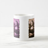 Mug Chocolat rose violet Poster de animal Mona Lisa (Centre)