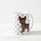 Mug Chocolat Smooth Coat Chihuahua Cartoon Chig & Paps (Devant droit)