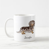 Mug Chocolat & Tan Dappage cheveux longs et nom (Gauche)