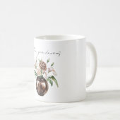 Mug Chocolate Brown Ivory Cream Flowers (Devant droit)