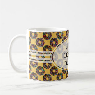 Mug Chocolate donut with colorful sprinkles
