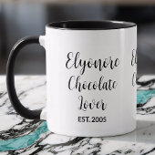 Mug Chocolate Lover Black Script Personalized Name Est