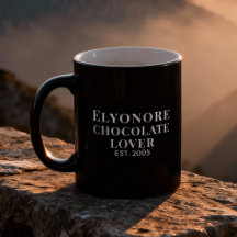 Chocolate Lover White Script Personalized Name Est