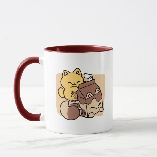 Mug Chocolate Milk Sipping on Bliss – Kawaii Cat Food (Gauche)
