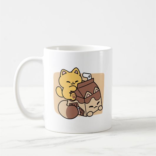 Mug Chocolate Milk Sipping on Bliss – Kawaii Cat Food (Gauche)