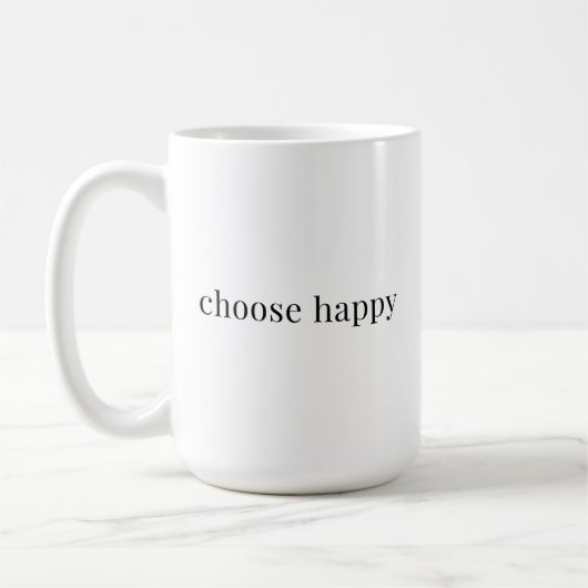 Mug choisir heureux - pensées positives simple typogra (Gauche)