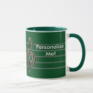 Mug Choisir une couleur Embossée Look Treble Clef et H