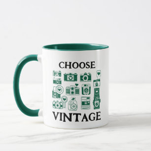 Mug Choisissez Collage d'appareil photo rétro vintage