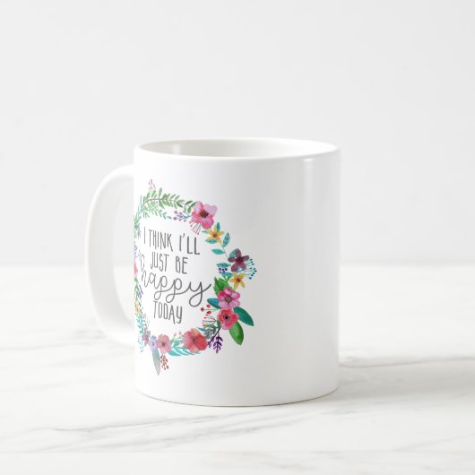 Mug Choisissez Happiness Inspiration citation Boho flo (Devant gauche)