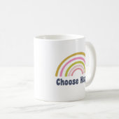 Mug Choisissez Happy Cute Retro Rainbow Inspirational (Devant droit)