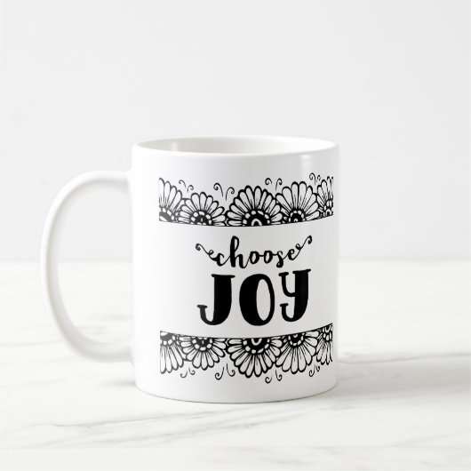 Mug Choisissez Joy Citation Inspirationnelle Cute Tour (Gauche)