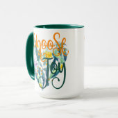 Mug Choisissez Joy Floral Nom du coeur (Devant gauche)