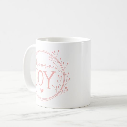 Mug Choisissez Joy Pastel Rose Floral Reef Christian C (Devant gauche)
