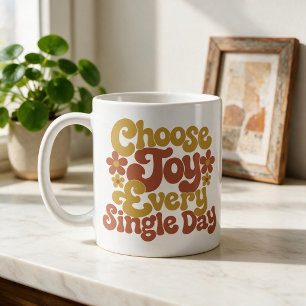 Mug Choisissez la joie chaque jour Citation rétro groo